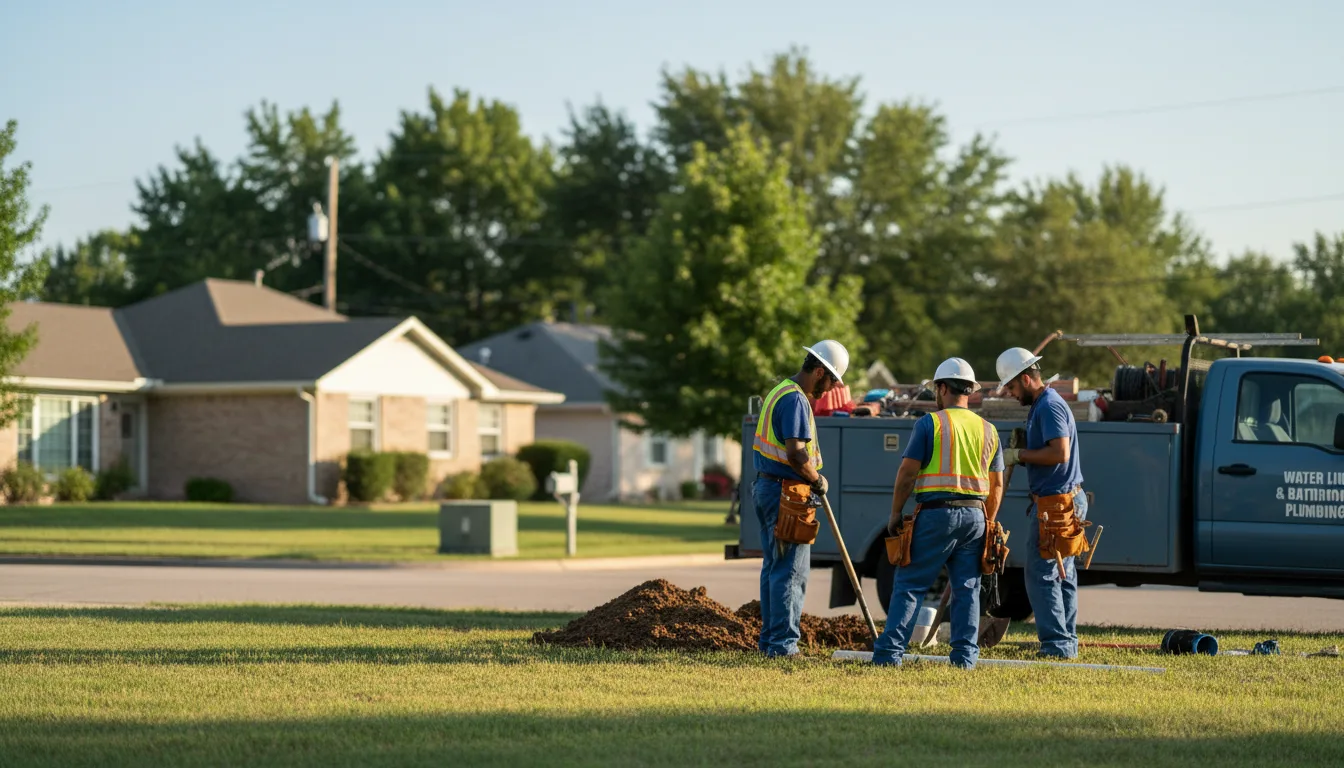 Residential water line and bathroom plumbing service in Crescent, IA